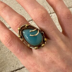 Vintage Artesian Made 1980s Art To Wear Adjustable Ring